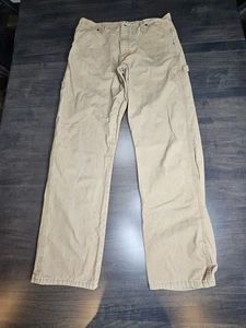 Wrangler Carpenter Jeans Uomo 34x34 Khaki Utility Pantaloni da Lavoro - Foto 1 di 8