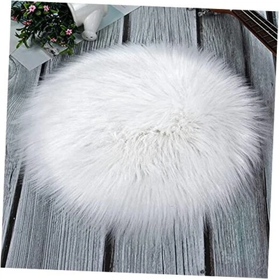 Faux Fur Chair Pad Faux Fur Rugs 12 inch Square Cover Seat Fuzzy Square White - Image 1 of 2
