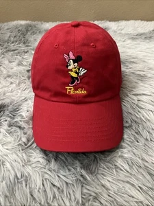 Disney Minnie Mouse Ponytail Hat Baseball Cap Adult Red Adjustable Florida - Picture 1 of 7
