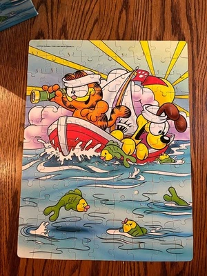 Vintage 1978 Garfield Boat Odie Sailboat 100 Piece Jigsaw Golden Puzzle COMPLETE - Image 1 of 4