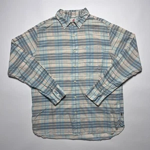 Vintage Timberland Karo Hemd L Shirt blau 90s Sommer sehr leicht Langarm - Bild 1 von 5