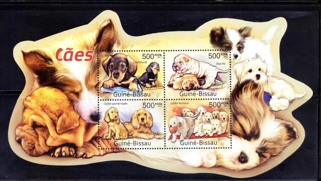 Guinea Bissau 2011 MNH Odd unusual SS, Dogs, Golden Retriever, Michel GW 5574-77 - Image 1 of 1