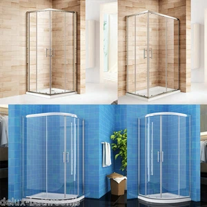 Quadrant Shower Cabin Enclosures with Tray Corner Entry Cubicle Glass Door Waste - Picture 1 of 15