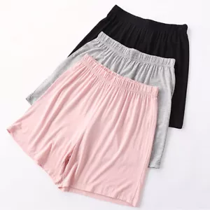 Women's Soft Pajama Shorts Mid Rise Elastic Waist Boyshorts Pjs Sleep Bottoms - Picture 1 of 5