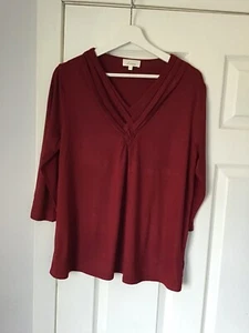 LINEA ladies smart burgundy 3/4 sleeved top - Medium 12 - work office - Picture 1 of 2