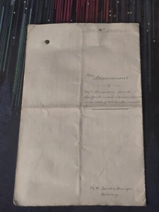 1883 Paper Legal Document Regarding The Appointment Of Mrs Hariette By A Will  - Picture 1 of 11