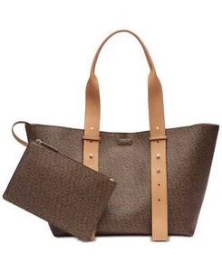 Calvin Klein Jane Signature Handbag Tote (Mini Brown/Khaki, One Size) - Picture 1 of 1