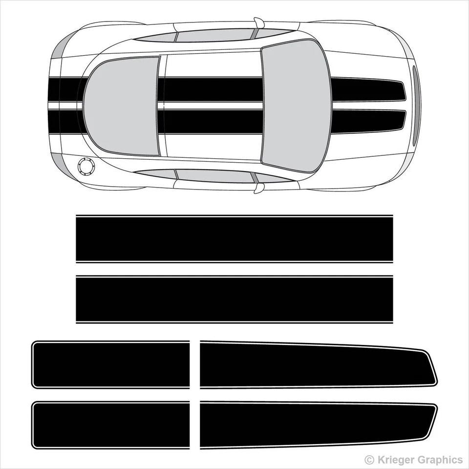 Calcomanías a rayas de vinilo EZ Rally Racing Stripes 3M para Audi TT R8 RS5 S4 S5 A5 Foto 1 de 4