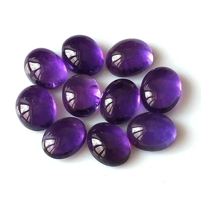 Cabujón de amatista africana natural 8X10 mm corte ovalado calibrado al por mayor piedras preciosas Foto 1 de 4