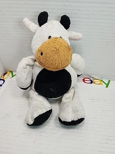 TY PLUFFIES 2002 GRAZER BLACK + WHITE COW STUFFED ANIMAL PLUSH TOY SOFT - Picture 1 of 3