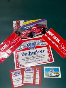 Lot of Budweiser Beer 1986 Indy 500 Champ Bobby Rahal Promo Card - Bild 1 von 9