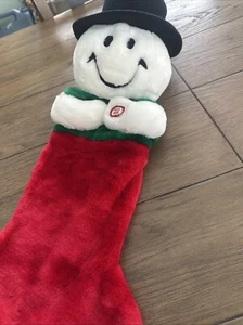 Vtg Dan Dee Plush Snowman Christmas Stocking Talks Giggling Top Hat *Video* 23" - Picture 1 of 13