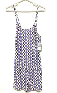 Espléndido Mini Mono Elástico Geométrico Sin Mangas Talla XS Nuevo con Etiquetas ($98) Hecho en California - Imagen 1 de 8