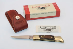 CAMILLUS USA VINTAGE 3T MID SIZE LOCKBACK KNIFE BRASS BOLSTERS w BOX - Picture 1 of 12