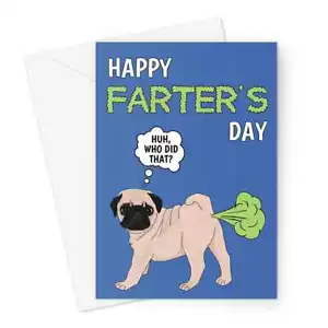 Funny Pug Dog Father's Day Card From The Dog - Picture 1 of 3