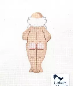 Labors of Love Nude Santa Backside Handpainted Needlepoint Canvas - Picture 1 of 1