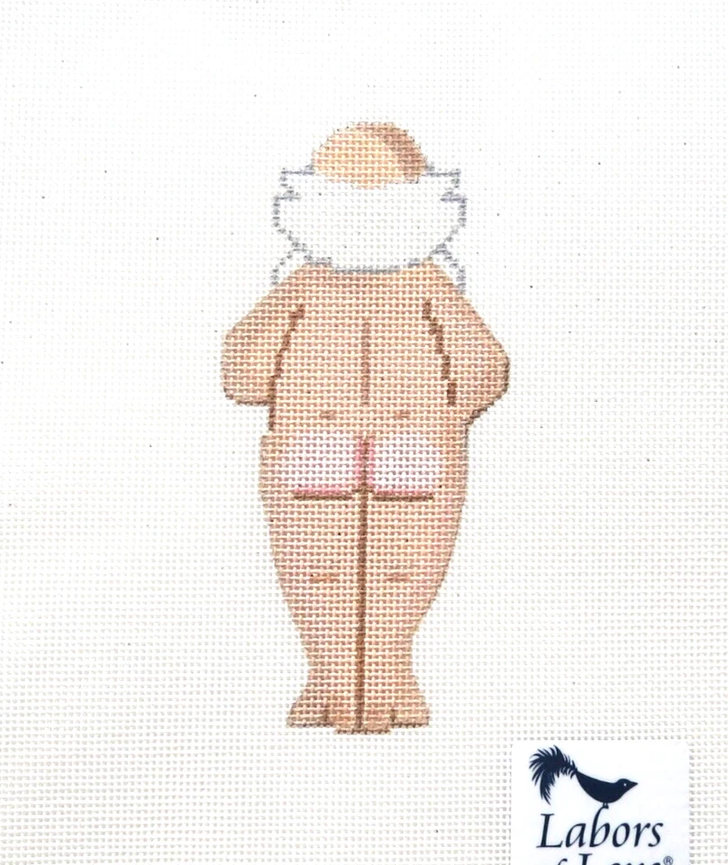 Labors of Love Nude Santa Backside Handpainted Needlepoint Canvas - Image 1 of 1