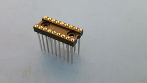 IC SOCKET, 18 PIN DIP SOCKET, WIRE WRAP, Screw Machine, Tin, Gold, 4 Pcs - Picture 1 of 6