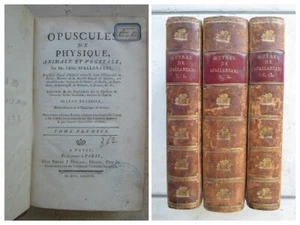 SPALLANZANI : OEUVRES DE PHYSIQUE ANIMALE, DIGESTION, GENERATION, 1787. 3 vol. - Picture 1 of 24
