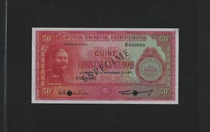 Portugal Guinea 50 Escudos 1958 P-37s SPECIMEN IN UNC - Picture 1 of 2
