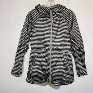 LULULEMON Jacket Women 2 Reversible Rain For Daze Windbreaker Hooded Stripe - Picture 1 of 19