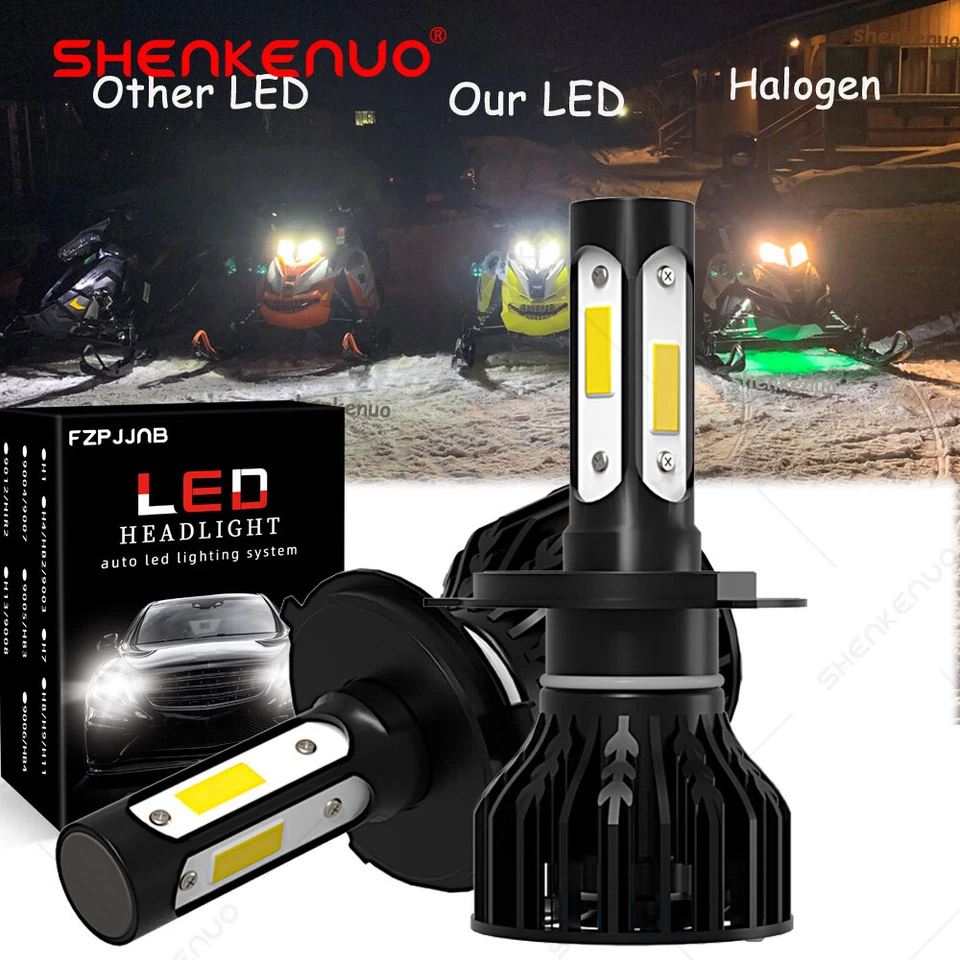 4Side LED headlight Bulbs For Ski-Doo REV XP XS XR 2003-2013 2014 2015 2016 2017 - Image 1 of 4