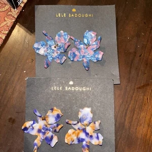 2 Paar neue LeLe Sadoughi Kristall Ohrringe durchbohrt kostenloser Versand - Bild 1 von 9