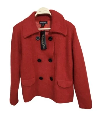 Chaqueta de Angora Venesha Alta Calidad Esponjosa Suave Cárdigan Suéter Abrigo XL Rojo Nueva con Etiquetas Foto 1 de 4