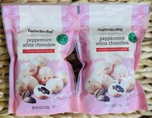2 Beutel Lieblingstag PFEFFERMINZ WEISSE SCHOKOLADE überzogen Espressobohnen BB 10/2023 - Bild 1 von 4