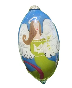 Li Bien Pier 1 Ornament Hand Painted Glass Teardrop 2006 Angel Dove Storage Case - Picture 1 of 12
