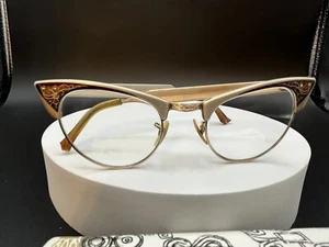 #5 Vintage Shuron Sunglass/Eyeglass Frames 1/10 12K GF Cat Eye Glasses Gold Fill - Picture 1 of 13