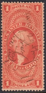Entrada de mercancías EE. UU. R67C, en muy buen estado con cancelación de pluma, alrededor de 1864 - Imagen 1 de 1