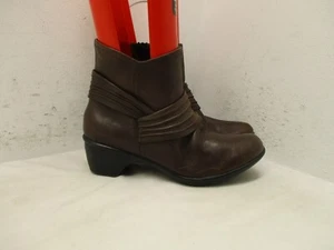 Clarks Bendables stivaletti donna pelle marrone zip laterale taglia 9 M - Foto 1 di 9
