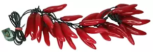 Vintage Party Lights Red Chili Pepper Cluster 1990s Festive Decor - Picture 1 of 8