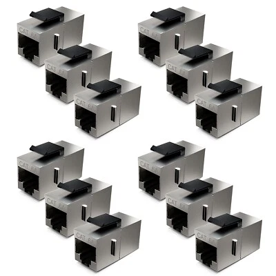 deleyCON 12x CAT6a Keystone Modul RJ45 Patchkabel Kupplung Verbinder Geschirmt - Bild 1 von 4