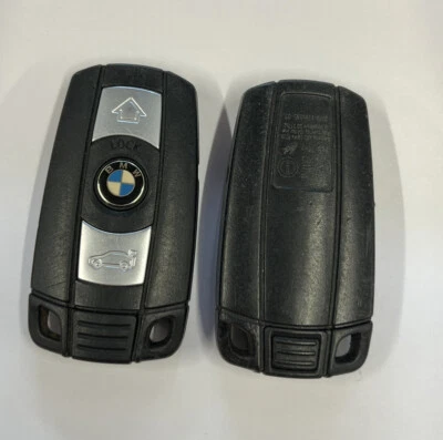 GENUINE BMW 3 BUTTON REMOTE SMART KEY FOB 1 3 5 E SERIES X5 ETC TESTED & WORKING - Image 1 of 4