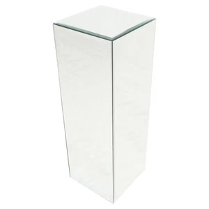 C1970s 12x12 Square 36" High Cube Shape Beveled Mirror Pedestal Table Stand MINT - Picture 1 of 9