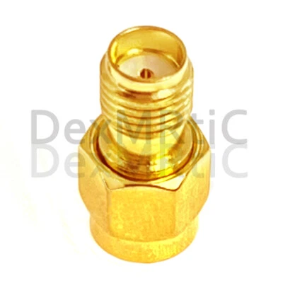 1PC SMA male to female RF coax adapter coupler straight goldplated Brass  - Image 1 of 4