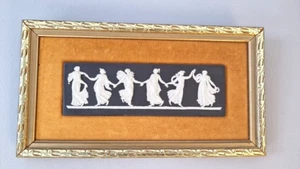 Framed Wedgewood Black Jasperware Dancing Hours - Picture 1 of 2