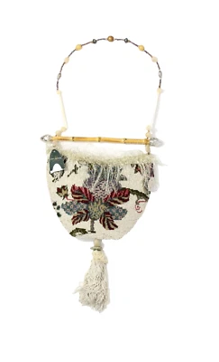 Mary Frances Bolso de Mano con Cuentas Nuevo Mujeres Cartera Único Floral Tapiz Estilo Borla Foto 1 de 4