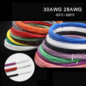 300V Silver Plated Copper Polytetrafluoro PTFE Wire Stranded Cable 30awg 28awg - Picture 1 of 9