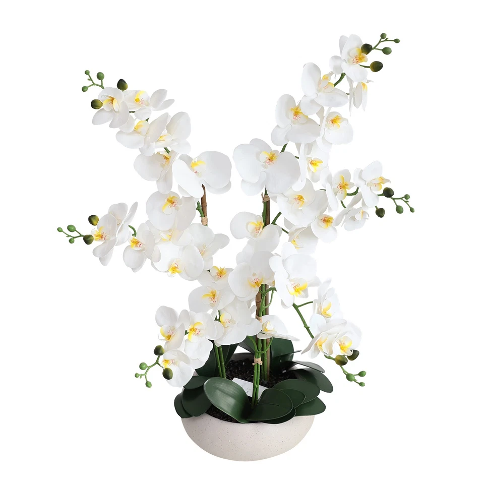 Planta de flores artificiales floral de orquídea de 24/41 pulgadas de alto para oficina en casa Foto 1 de 4