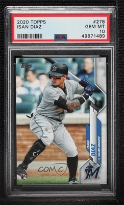2020 Topps Isan Diaz #278 PSA 10 GEM MT Rookie RC - Image 1 of 2