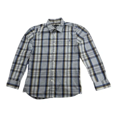 Volcom Shirt Plaid Button Down Blue Brown Long Sleeve Men's Size Small - Image 1 of 4
