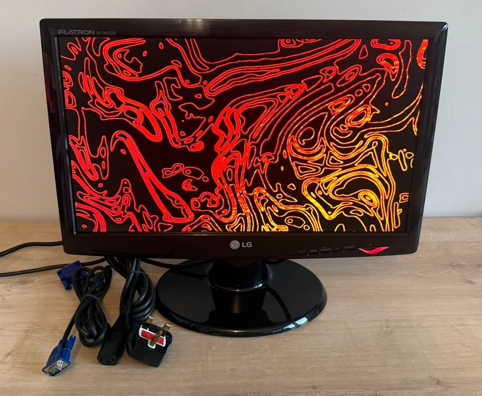 LG Flatron W1943SS 19" Inch LCD Monitor 16:9 Widescreen 1366x768 VGA - Black - Image 1 of 4