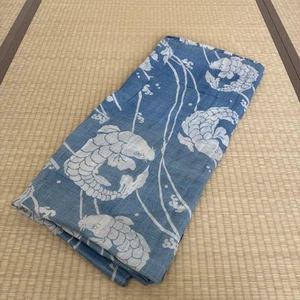 Japanese Boro Hemp Textile Indigo Asagi Patchwork Fabric Vintage Katazome - Picture 1 of 12
