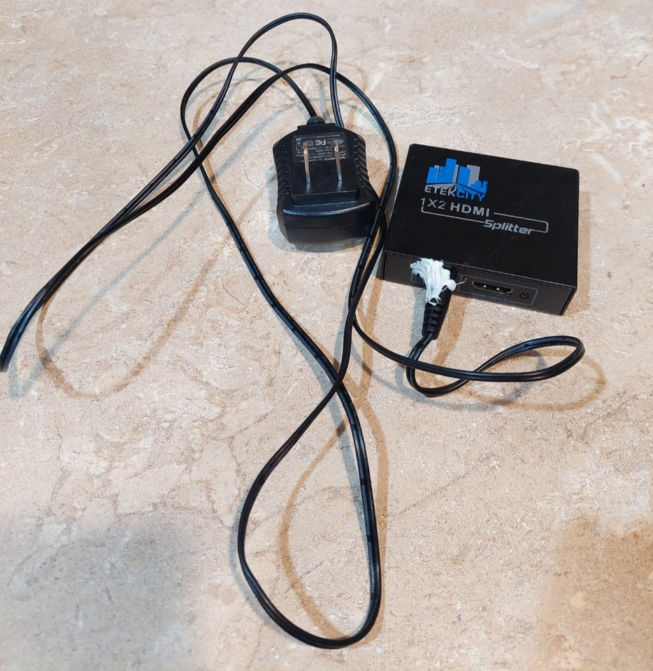 Etekcity 1080P HDMI 2 port 1x2 Amplified Splitter W/ US Power Adapter - Image 1 of 3