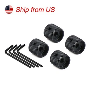 4 STCK. Schwarz Metallkuppel Gitarre Ton Lautstärkeregler Regler Knopf mit Zaunkönig - Bild 1 von 11