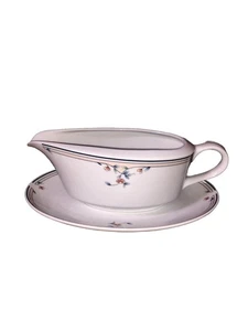 Princess House Heritage Blossom Gravy Boat & Tray Plate Vintage Floral - Picture 1 of 9