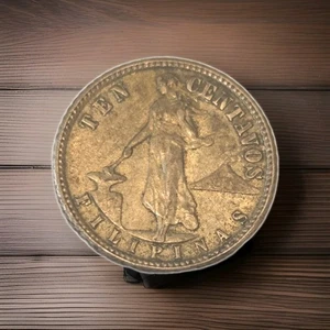 1944-D U.S.–Philippines 10 Centavos Silver Coin – United States Mint – WWII - Picture 1 of 2